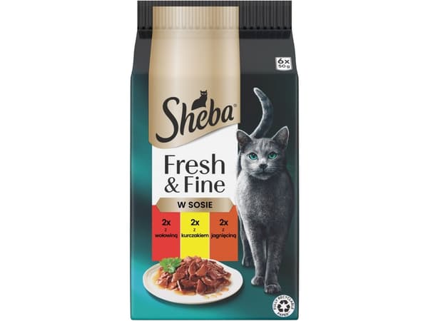 Sheba Fresh & Fine kött i sås våtfoder till katt 6x50 g