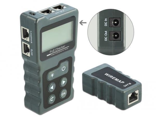Delock LCD Cable Tester RJ45 / PoE / DC - Nettverktestsett