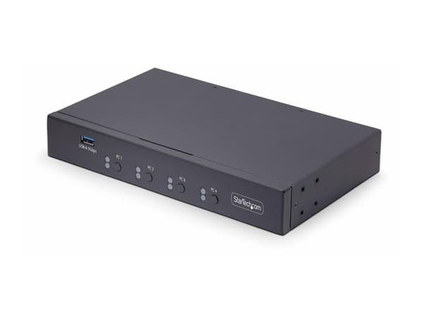 Startech 4-Port KM Switch with Mouse Roaming, USB Switch for Keyboard/Mouse, 3.5mm and USB Audio, Peripheral Sharing for 4 Computers, USB 3.0 Switc...