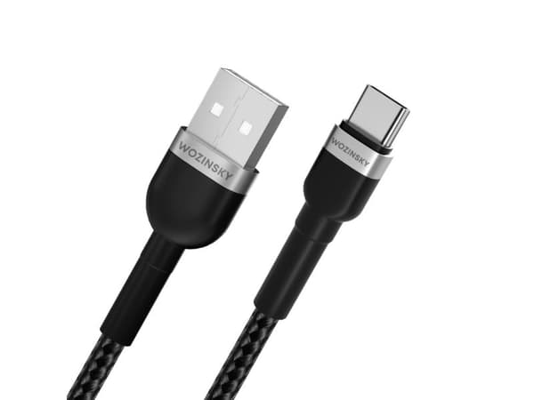 USB-kabel Wozinsky USB-A til USB-C 2 m svart (5907769308727)