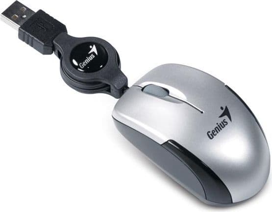 Genius Computer Technology Micro Traveler V2, Optisk, USB Type-A, 1000 DPI, Sølv