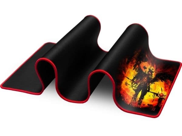 Defender WARRIOR, Sort, Bilde, Stoff, Gummi, Antiskliunderlag, Musematte til gaming