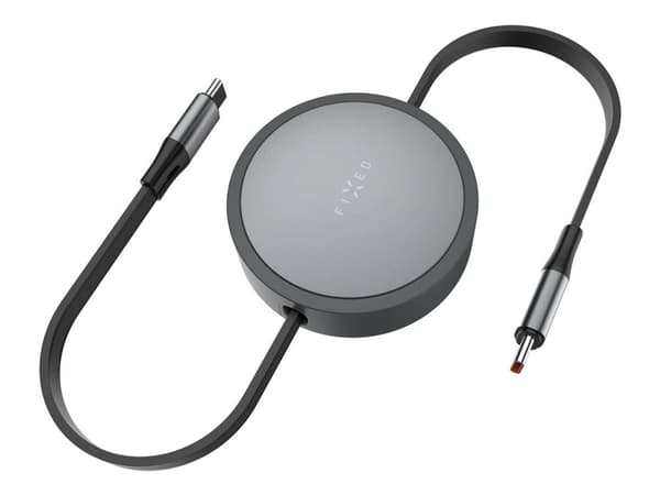 Ladowarka Fixed FIXED Retractable Cable s konektory USB-C/USB-C, 1m, PD 100W, 480Mbps, šedý