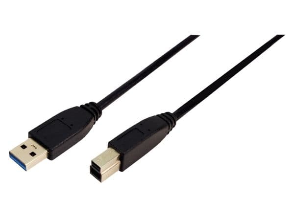 LogiLink 3m USB 3.0, 3 m, USB A, USB B, USB 3.2 Gen 1 (3.1 Gen 1), Hankjønn/hankjønn, Sort