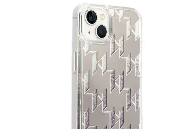 Karl Lagerfeld KLHCP14MLMNMS iPhone 14 Plus 6,7" hårt skal - silver/silver Liquid Glitter Monogram