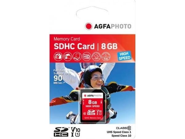 AgfaPhoto - Flashminnekort - 8 GB - Class 10 - SDHC