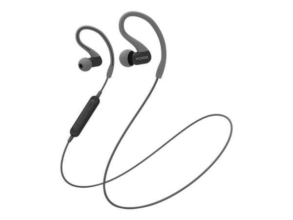 Koss FitClips BT232i - Ørepropper med mikrofon - i øret - over-øret-montering - Bluetooth - trådløs - grå