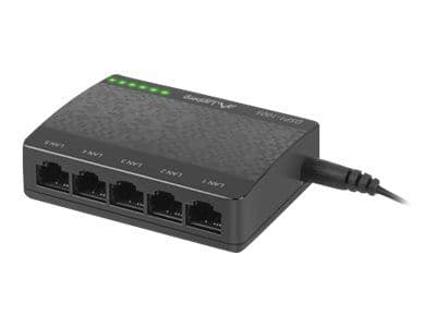 Lanberg DSP1-1005 - Switch - ohanterad - 5 x 10/100/1000 - skrivbordsmodell