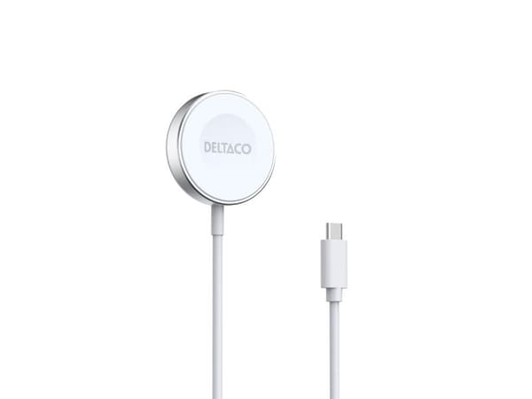 Deltaco AWC-103, Innendørs, USB, Trådløs lading, 1 m, Hvit