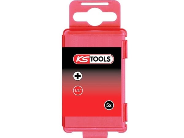 KS Tools 911.7730, 5 stk, Phillips, PH 1, Stål, DIN 3126, ISO 1173 - E 6,3, 7,5 cm