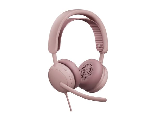 Logitech Zone Wired 2 - Hodesett - on-ear - kablet - aktiv støydemping - rosa