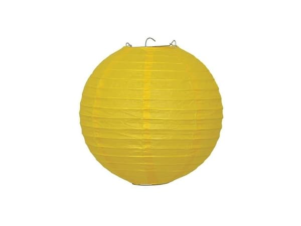 Lampskärm av gult rispapper, 25 cm