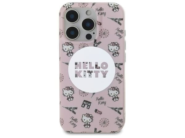 Hurtel Hello Kitty IML All Over Paris MagSafe-deksel til iPhone 16 Pro - rosa