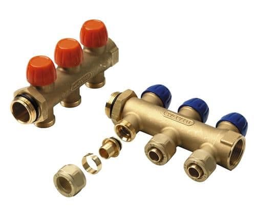 Wavin Tigris Fordelerrørssæt 1" 4vejs Inkl. 20x2,0 mm Pex koblingssæt
