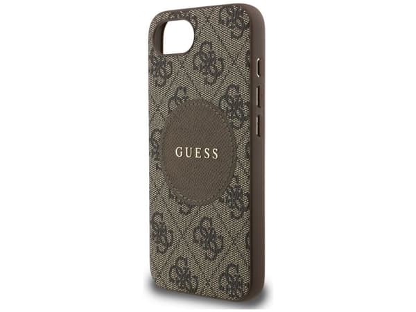 Guess 4G Circle Classic Logo MagSafe mobilskal för iPhone 16e - brun