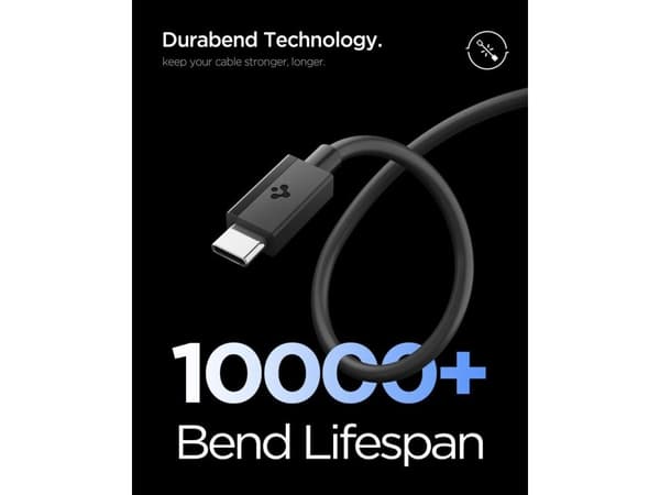 Spigen ACA08718, 1 m, USB C, USB C, USB 2.0, 0,48 Gbit/s, Sort