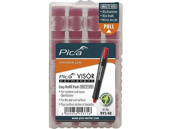 Pica VISOR permanente refillsett, rød / SB
