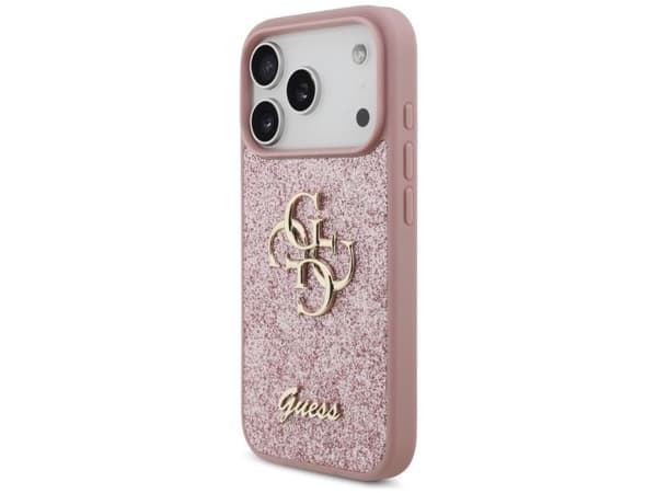 Guess Fixed Glitter Big 4G Case for iPhone 17 Pro / 18 Pro - Pink