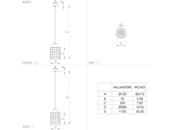 Pend Light Eglo Milligan E27 40W Ø380