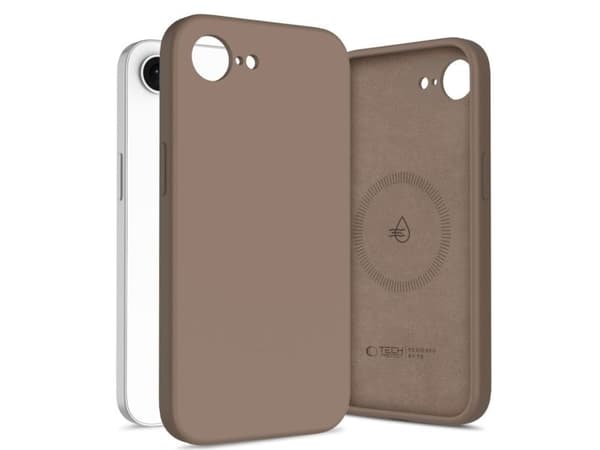 Tech-Protect silikonskal med MagSafe för iPhone 16e / 17e - Brun