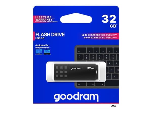 GOODRAM UME3 - USB flashdrive - 32 GB - USB 3.0 - sort