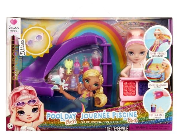 Rainbow High Little Pool Day with Blush Playset, Modedocka, Flicka, 4 År, 140 mm, Multifärg