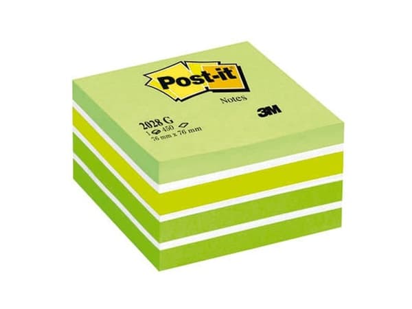 Post-it® Notes kubusblok, pastelgrøn, 76 mm x 76 mm, 450 ark