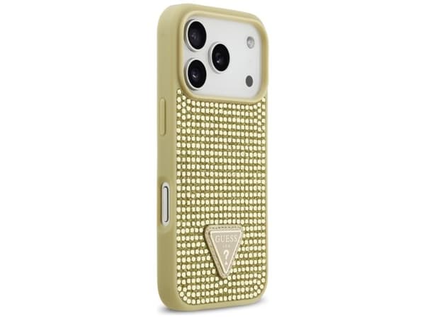 Guess Rhinestone Triangle Logo iPhone 17 Pro Case - Gold