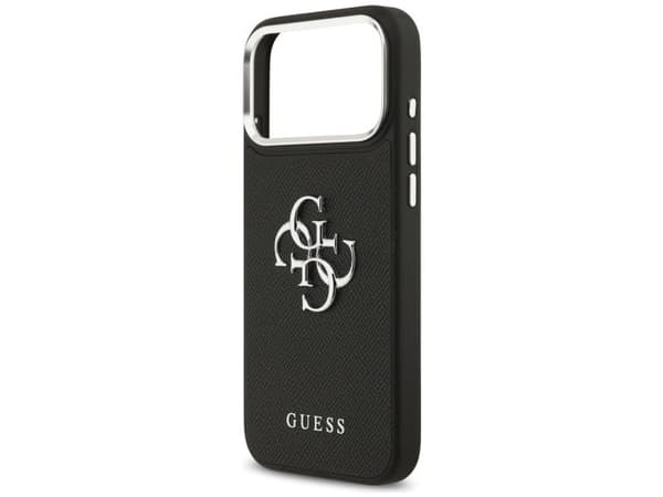 Guess Grained Big 4G Classic Logo case for iPhone 17 Pro Max - black