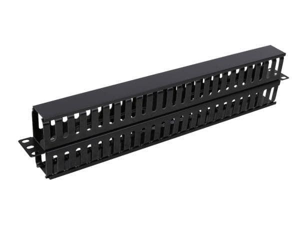 19" kabelhantering, metall/plast, dubbelsidig finger