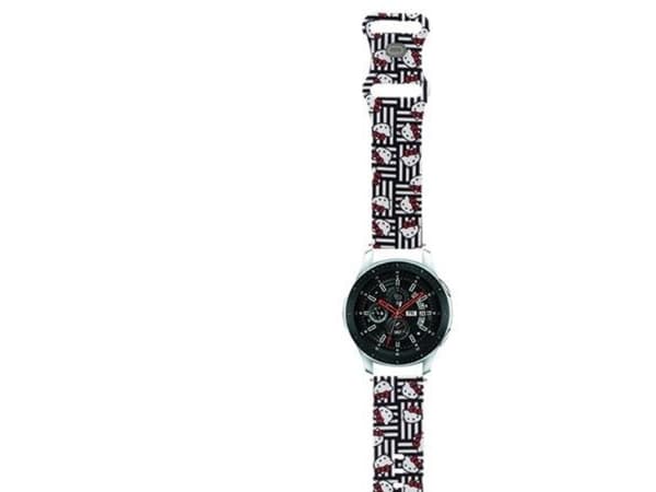 Hello Kitty Silicone Heads &amp; Stripes universal 22mm strap - black