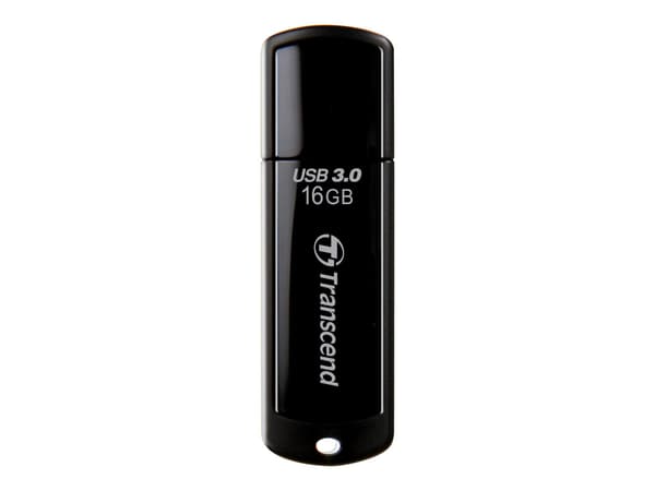 Transcend JetFlash 700 - USB-flashstasjon - 16 GB - USB 3.0 - svart