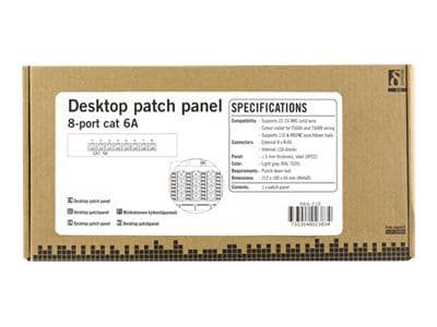 DELTACO PAN-210 - Patch-panel - väggmontering - CAT 6a - RJ-45 X 8 - grå
