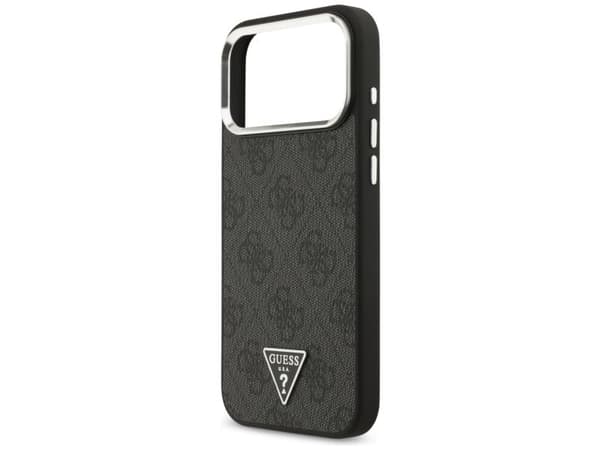 Guess 4G Triangle Logo MagSafe Case for iPhone 17 Pro Max / 18 Pro Max - Black &amp; Silver