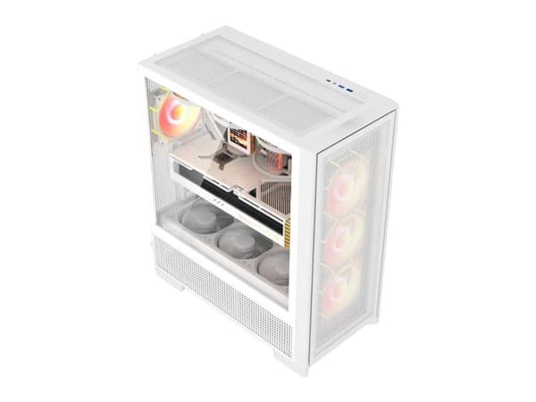 DarkFlash AIRNOVA PC-kabinett (hvit) + 3 vifter