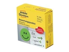 Avery 3858, Grön, Circel, Permanent, papper, 1,9 cm, 250 styck
