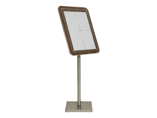 Securit GLASS STAR informationsdisplaypanel för 4xA4 valnöt