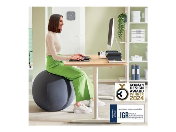 Leitz Ergo Active - Bollstol - ergonomisk - tygklädsel - mörkgrå