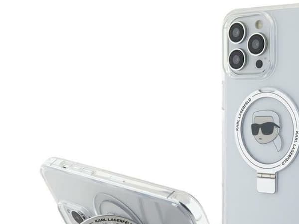 Karl Lagerfeld Ring Stand Karl Head MagSafe - iPhone 15 Pro Max Case (white)