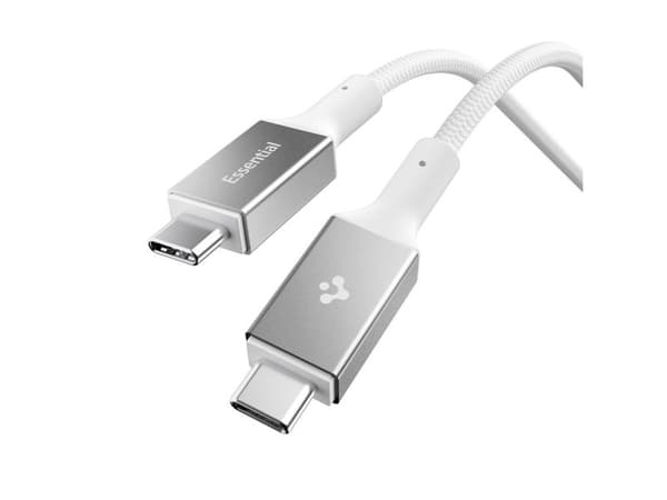 Spigen Essential EB24015CC, 1,5 m, USB C, USB C, USB4 Gen 3x2, 40 Gbit/s, Valkoinen
