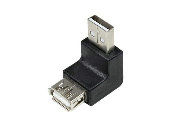 LogiLink - USB-adapteri - USB (han) til USB (hun) - USB 2.0 - 90° stikforbindelse, formet - sort