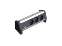 Bachmann DESK 1, Musta, Harmaa, 3 AC-pistorasia(a), 230 V, 16 A