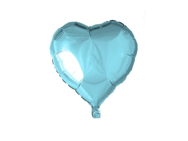 Lyseblå folieballon, Hjerte