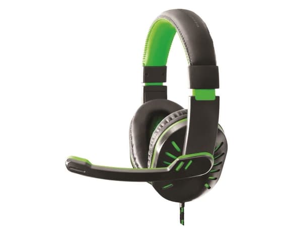 Crow gaming-headset med mikrofon, grön