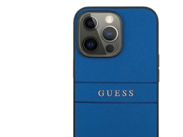 Guess Saffiano stropp-etui til iPhone 13 Pro Max 6,7" - Blå