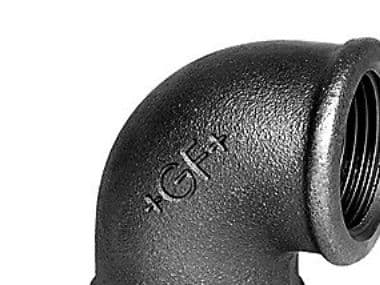 Vinkel 90° svart muff/muff 1 1/2"