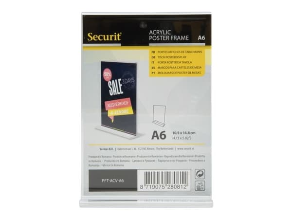 Securit® A6 display ramme i akryl