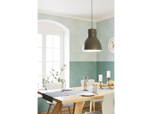 EGLO EBURY PENGEL E27 Ø380 UMBRA GRÅ/HVIT