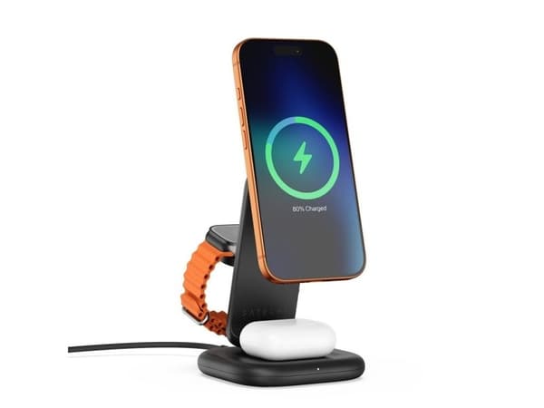 Satechi 3-in-1 Foldable Qi2 Wireless Charging Stand - Black