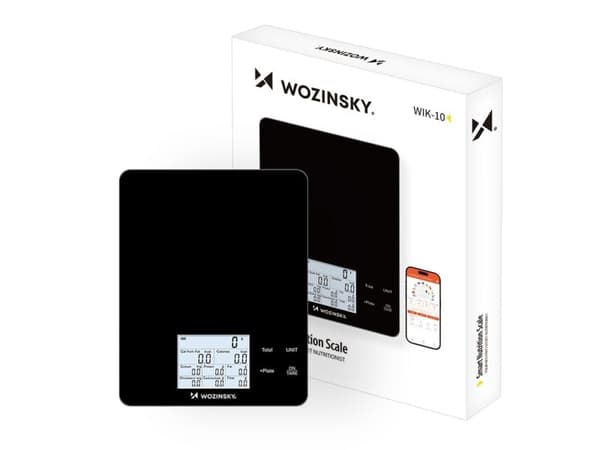 Wozinsky WIK-10 smart köksvåg med digital display, Bluetooth-app - svart